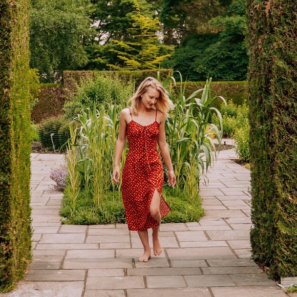 Red boho summer dress - Picture 1 of 6